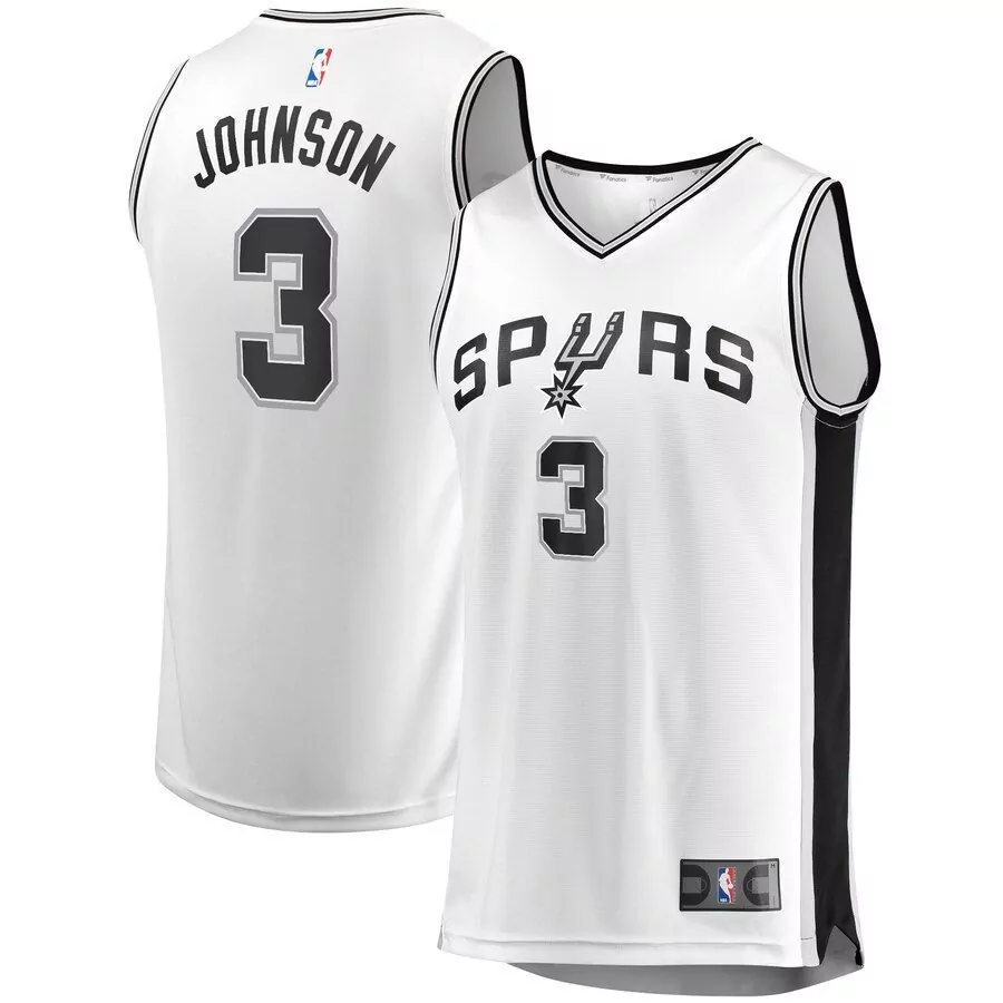 Keldon Johnson 3 Spurs Jersey White Men Black