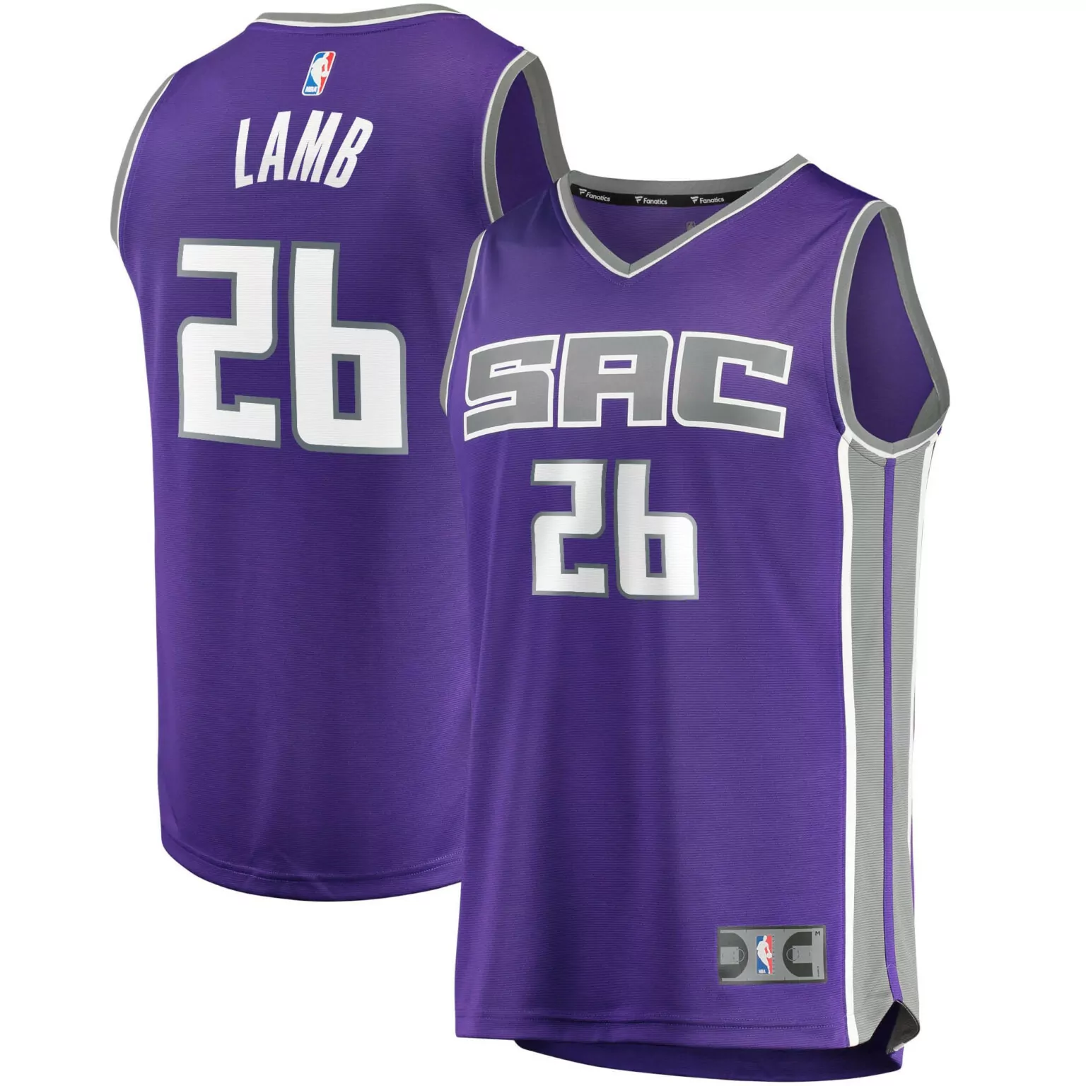 Jeremy Lamb 26 Sacramento Kings Jersey Purple Men NBA Grey White Icon