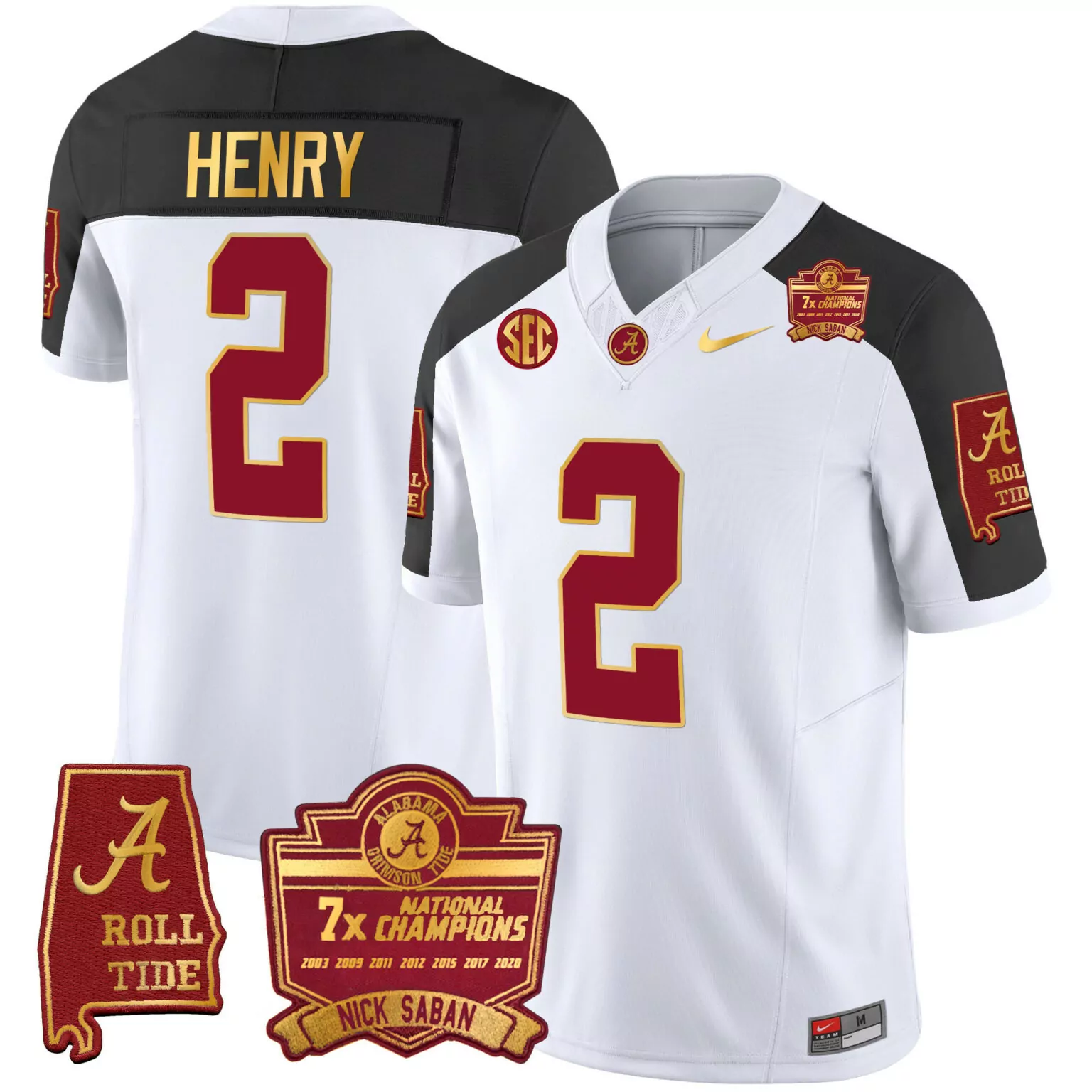 Derrick Henry 2 Jersey White 7x National Champions Alabama Crimson Tide 2020 Men