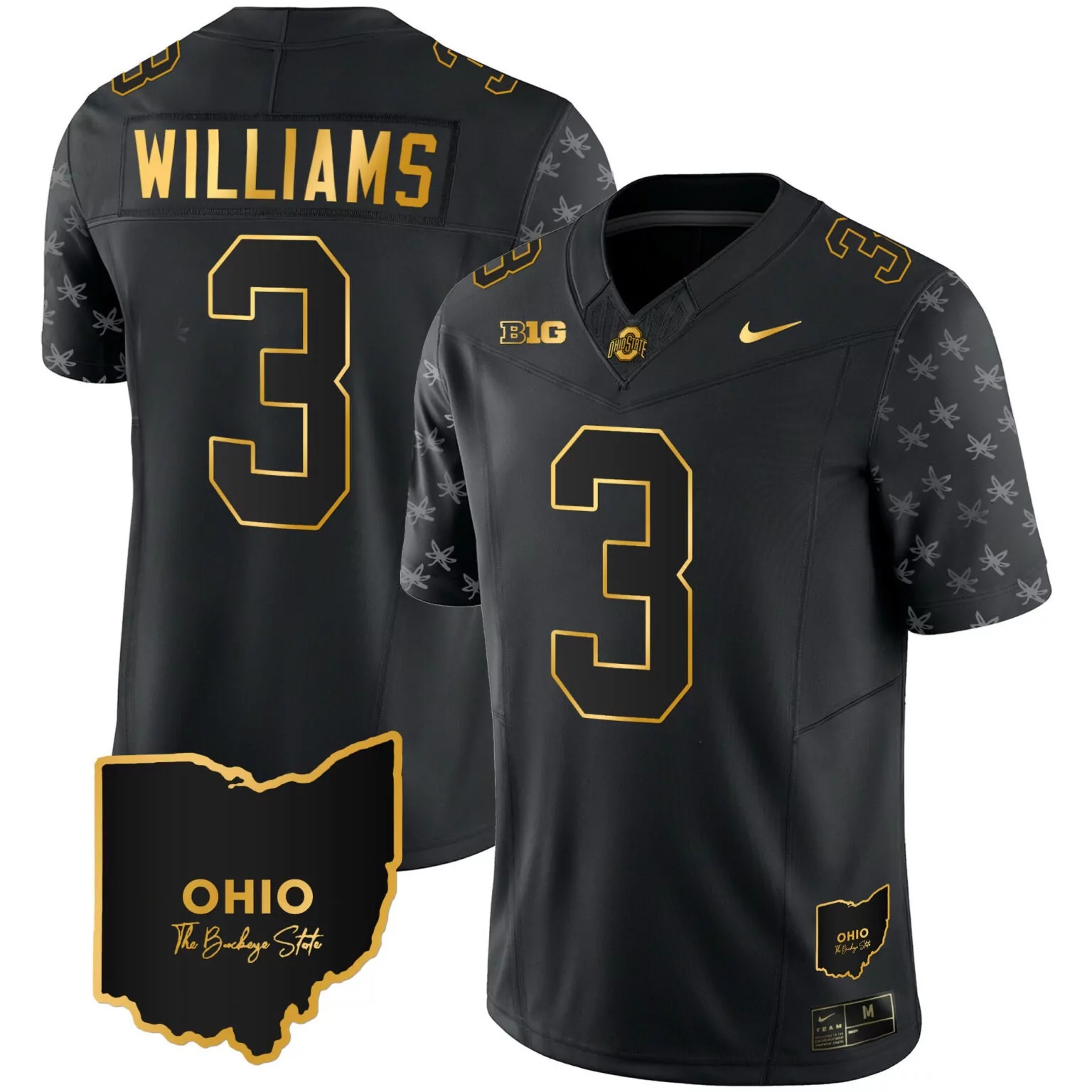 Miyan Williams 3 Jersey Black The Buckeye State Ohio Buckeyes Big Ten Men Gold Alternate