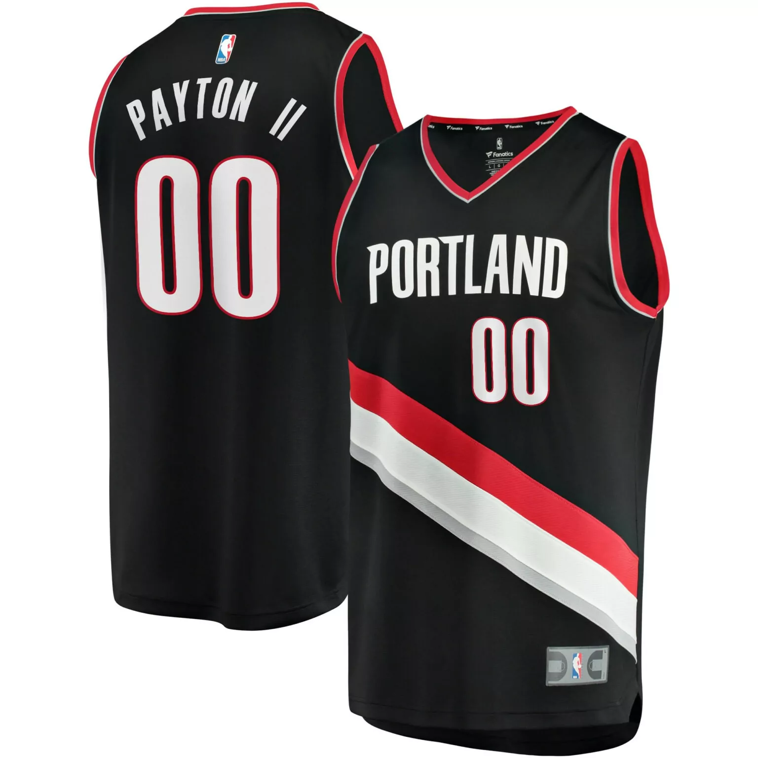 Elfrid Payton Jersey Black Portland Trail Blazers Men Split Design White Red Icon
