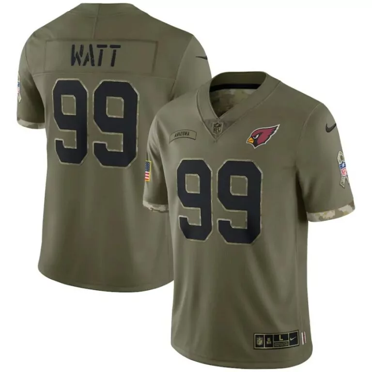 Jj Watt 99 Arizona Cardinals Jersey Olive Salute To Service American Flag Men Player