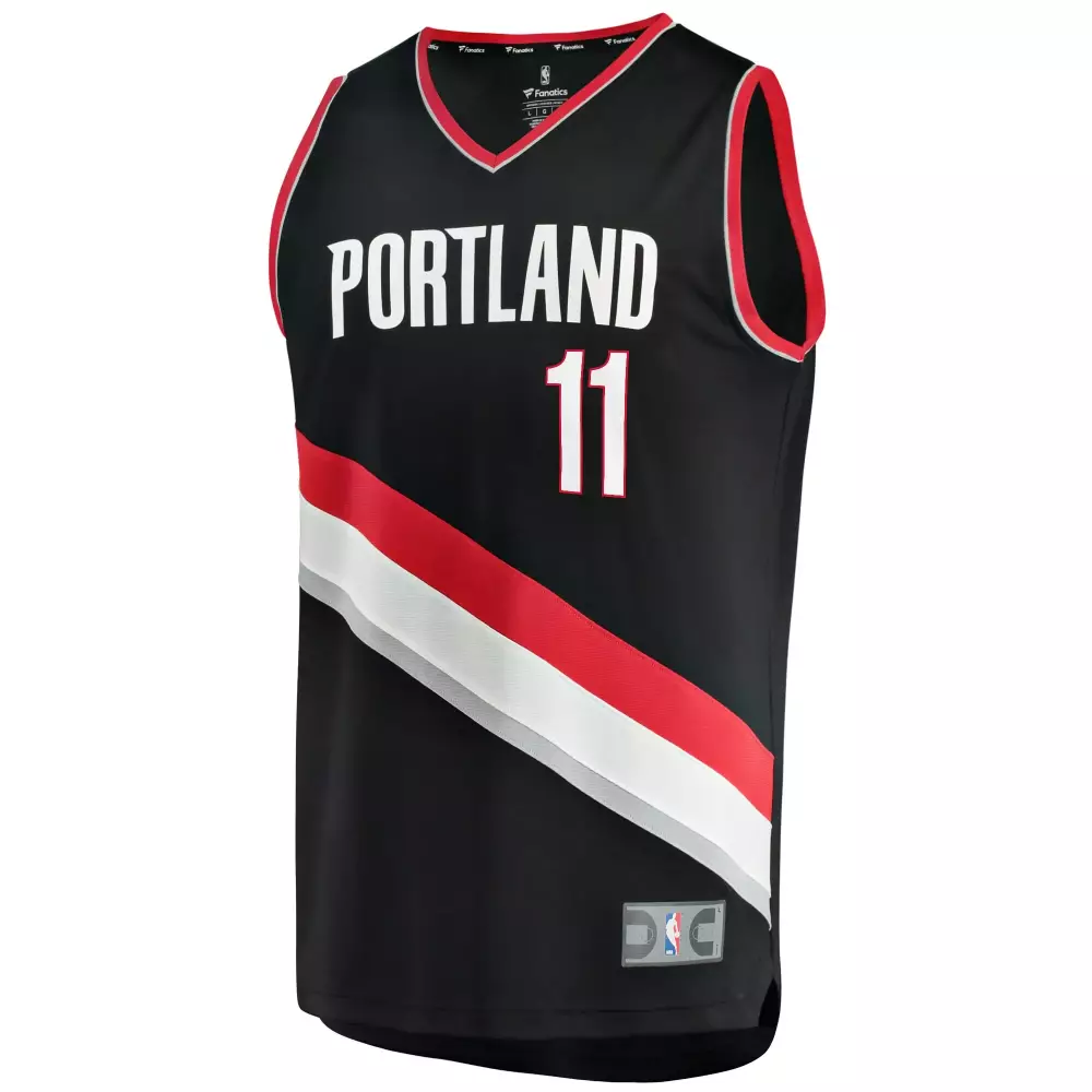 Josh Hart 11 Jersey Black Portland Trail Blazers Men Split Design White Red Gray