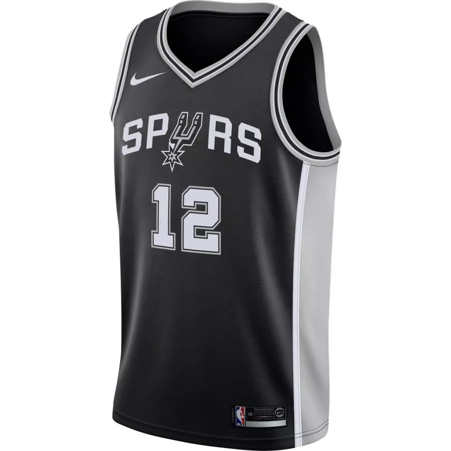 Bennett Iv 12 San Antonio Spurs Jersey Black Men NBA White Silver Swingman Icon