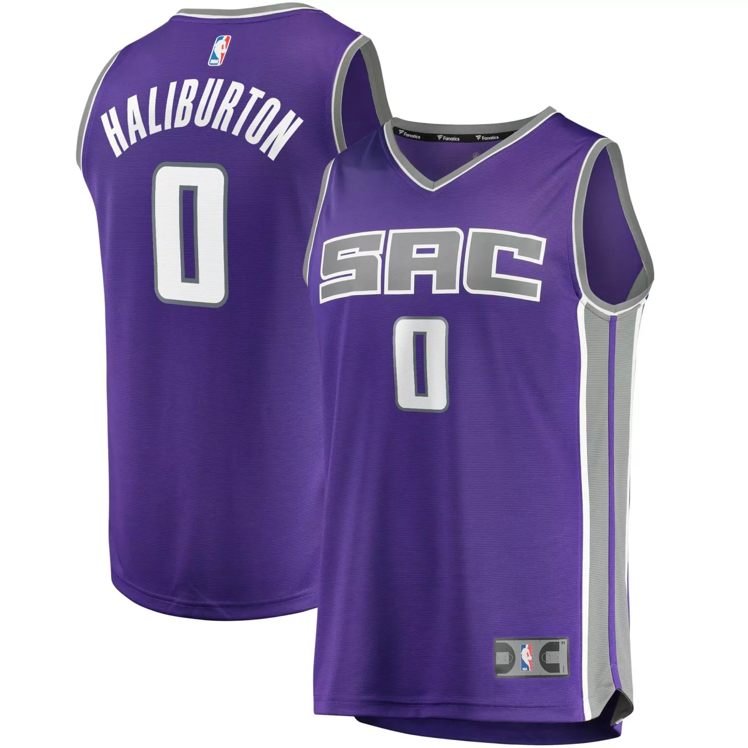 Tyrese Haliburton Jersey Purple Sacramento Kings Men Grey White