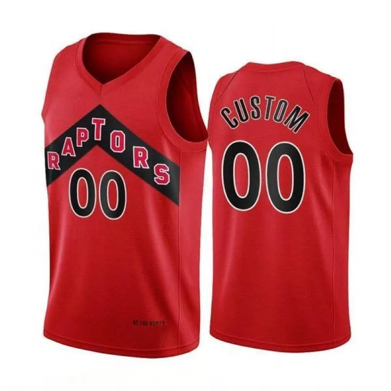 Custom Raptors Jersey Red Men Black White Personalized