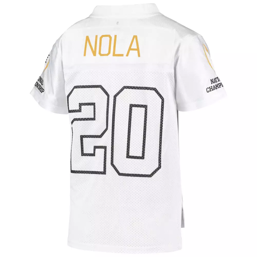Nola 20 New Orleans Saints Jersey White National Championship Black Gold Replica