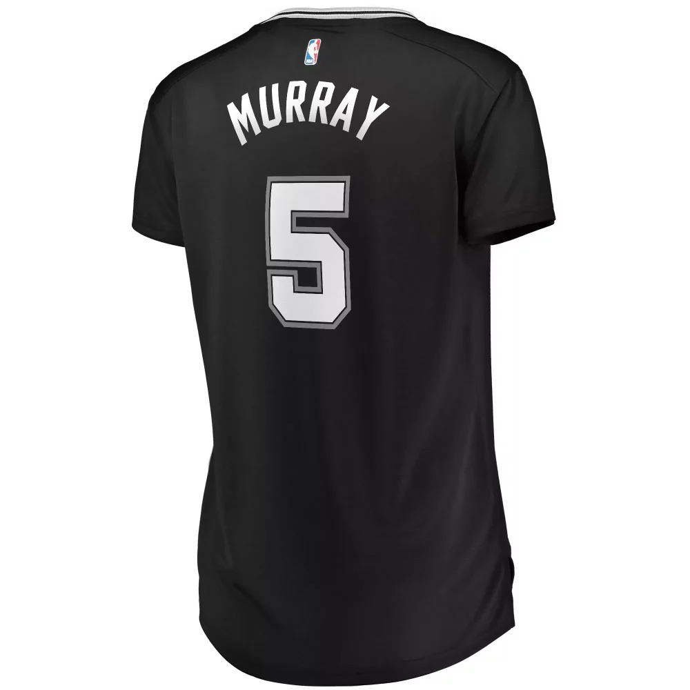 Dejounte Murray 5 Jersey Black San Antonio Spurs Men Silver White Icon