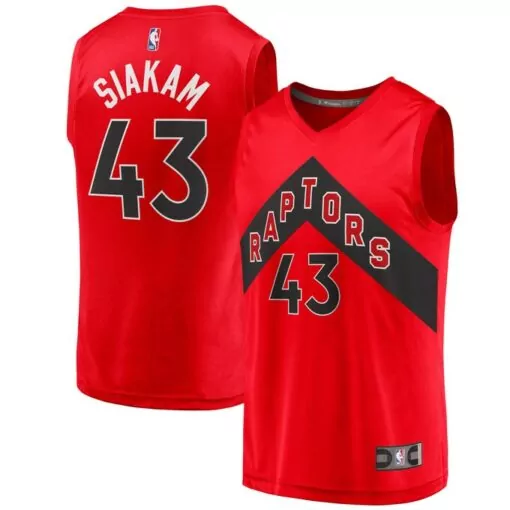 Pascal Siakam 43 Raptors Jersey Red Men Black Icon