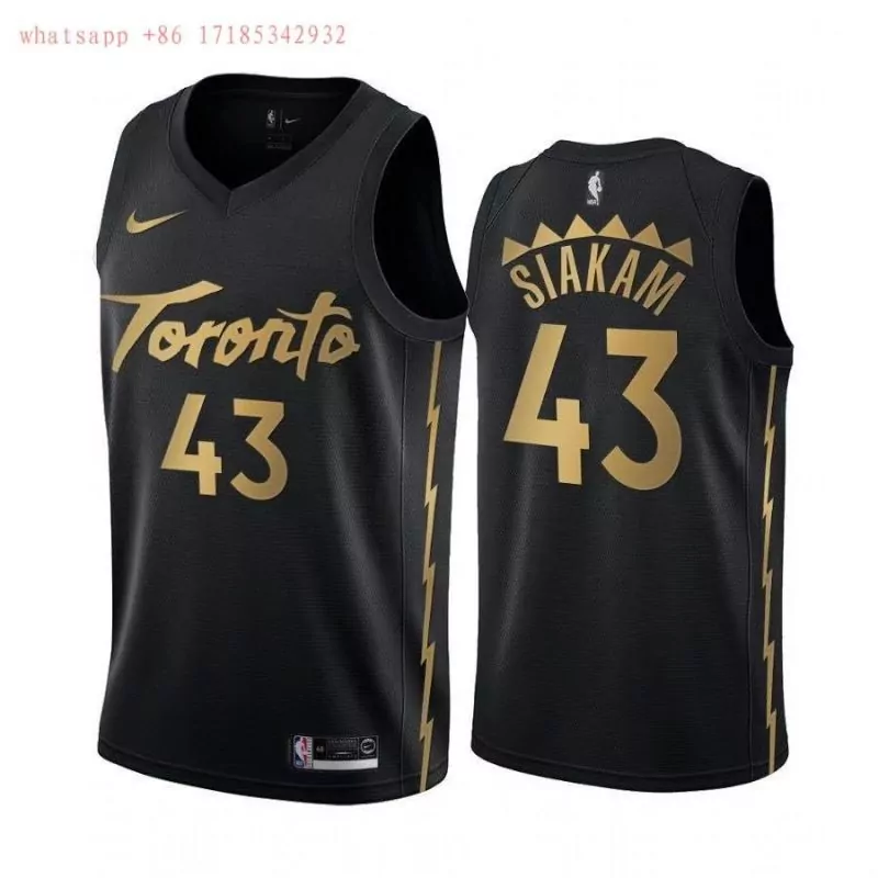 Pascal Siakam 43 Toronto Raptors Jersey Black Men Gold