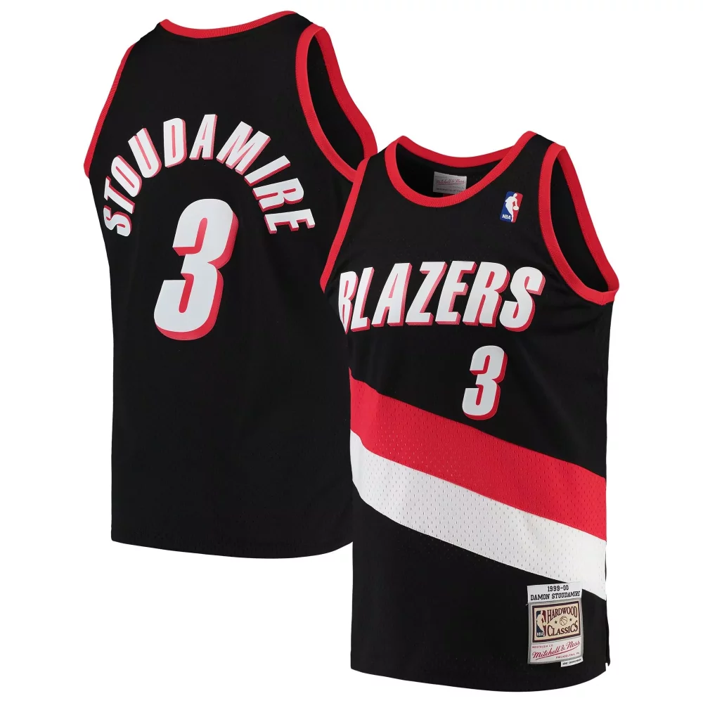 Damon Stoudamire 3 Blazers Jersey Black 1996-97 Mitchell Ness Hardwood Classics Men
