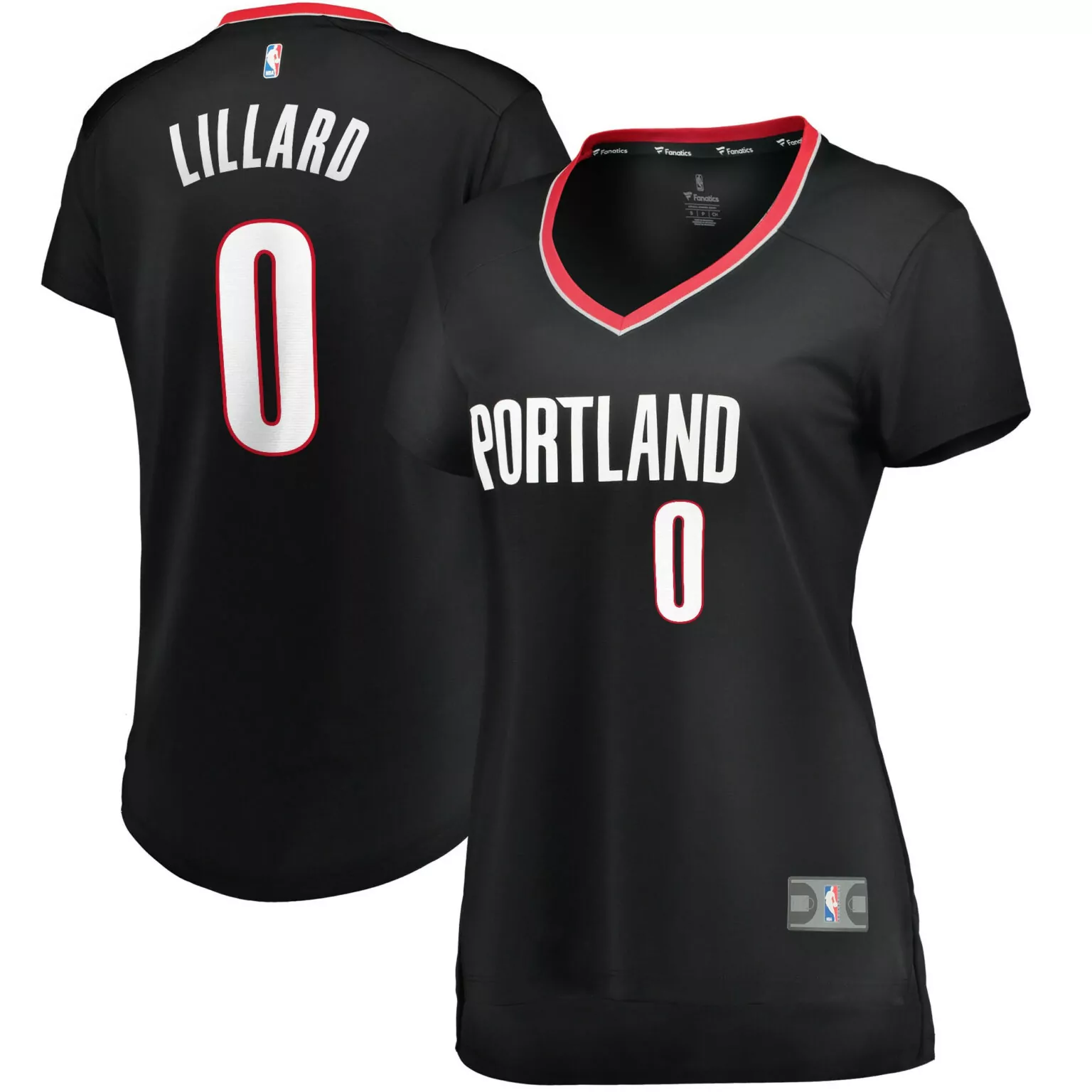 Damian Lillard Jersey Black Portland Trail Blazers Women Official White Red Icon
