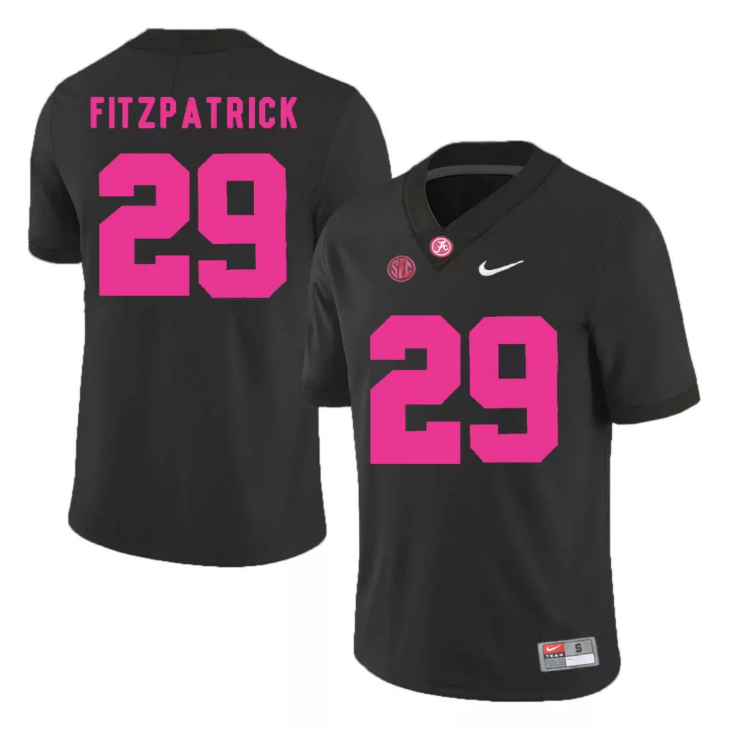 Minkah Fitzpatrick 29 Jersey Black Alabama Crimson Tide Men Pink