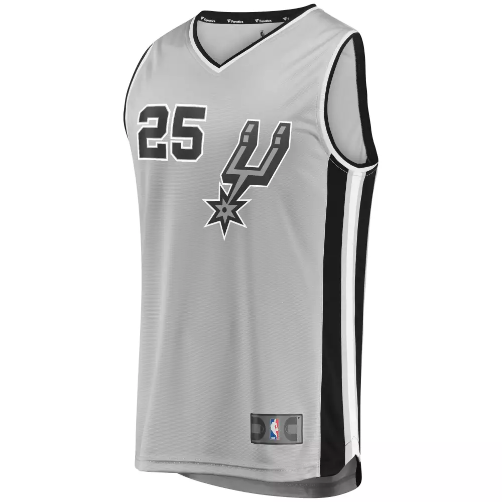 Tim Duncan 21 San Antonio Spurs Jersey Silver Men Alternate Black White