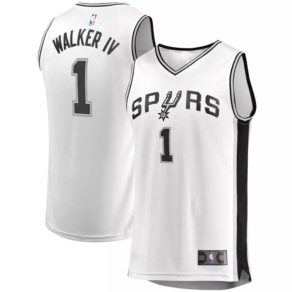 Lonnie Walker 1 Spurs Jersey White Men Black