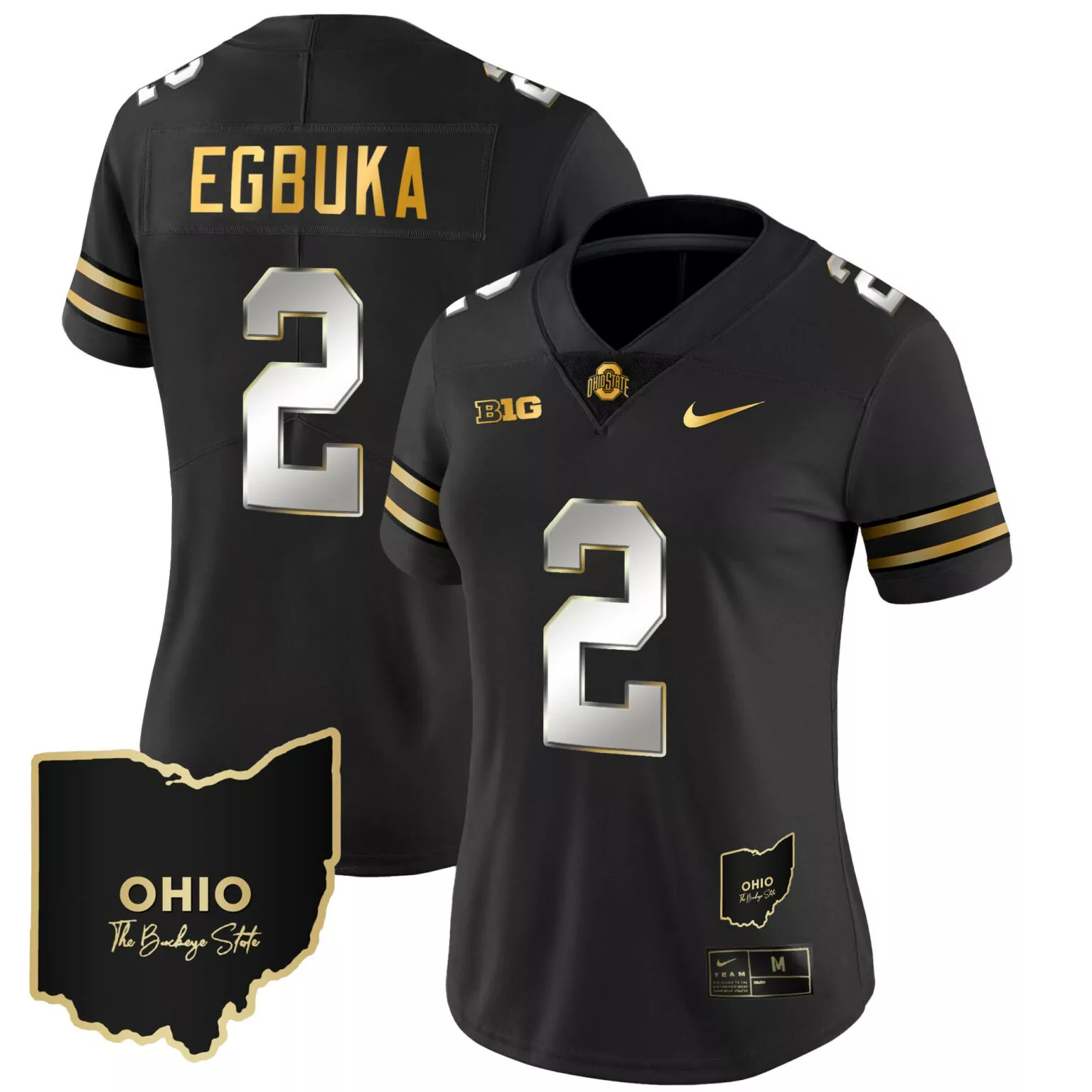 Emeka Egbuka 2 Ohio State Jersey Black Big Ten Men Gold Vapor All Stitched