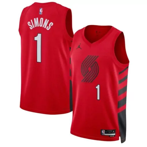 Anfernee Simons 1 Jersey Red Portland Trail Blazers Men Black Unisex
