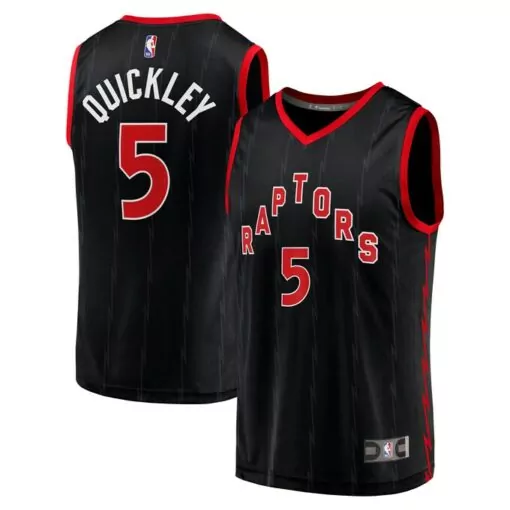 Immanuel Quickley 5 Raptors Jersey Black Men Red