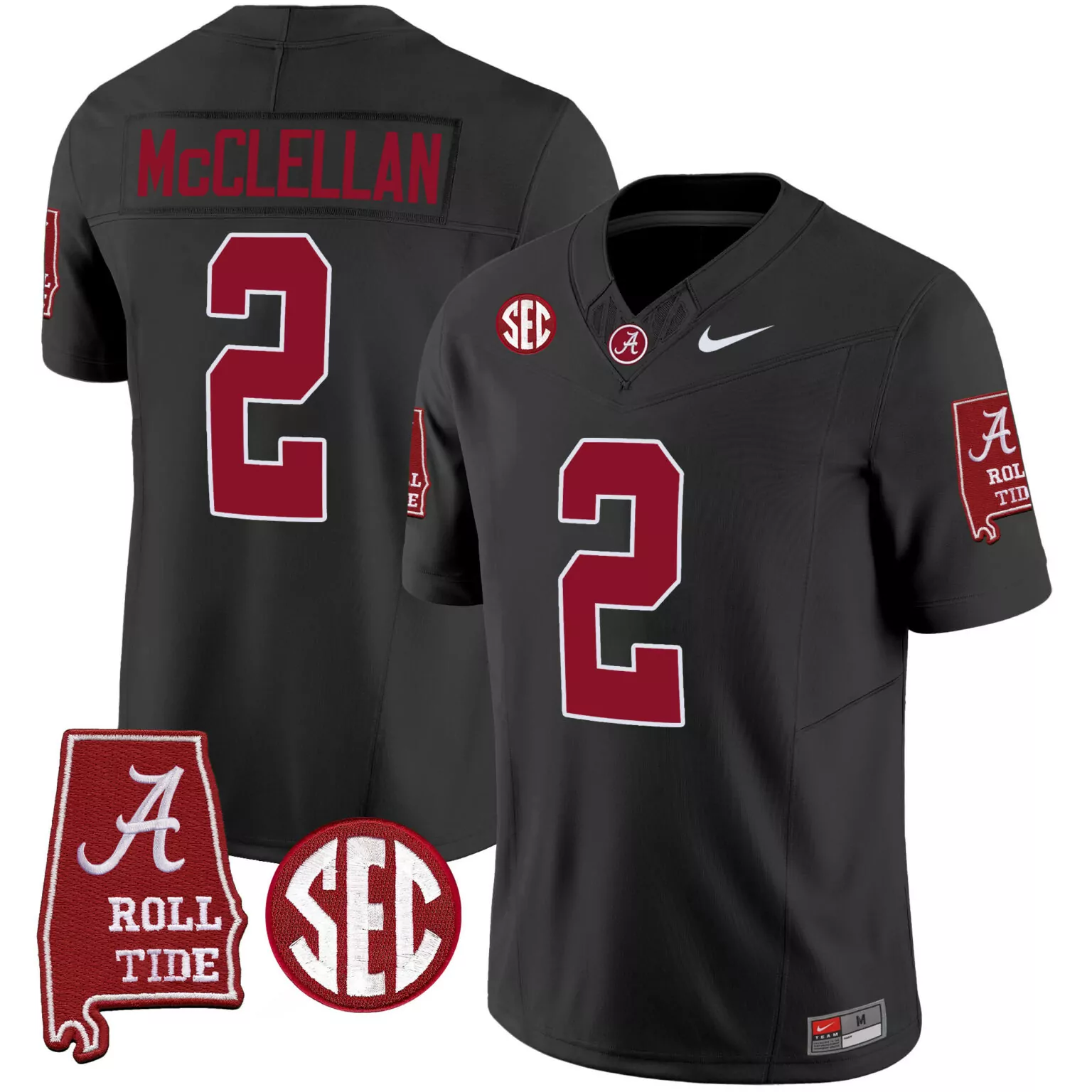 Jase Mcclellan 2 Jersey Black Alabama Crimson Tide Roll Men White v3 All Stitched