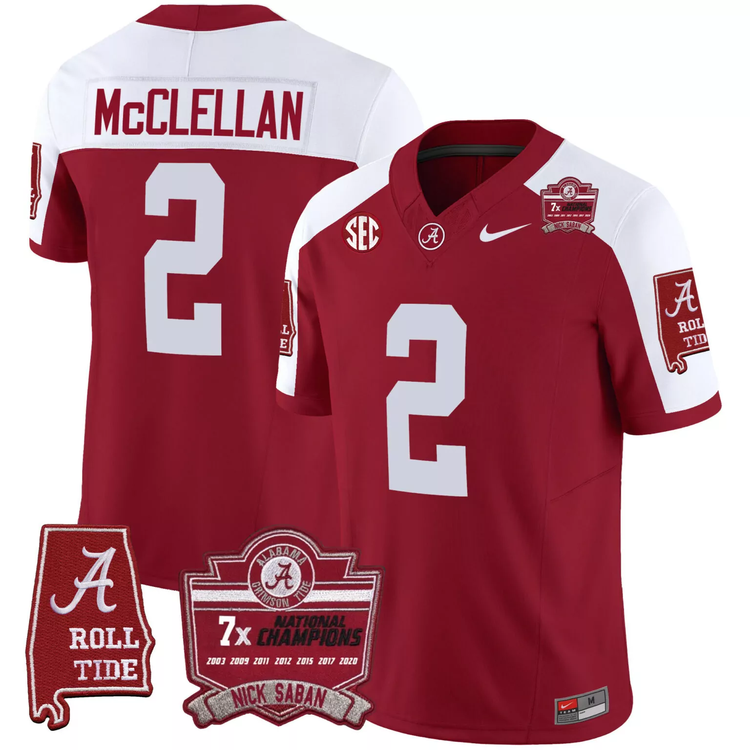 Jase Mcclellan 2 Jersey Crimson National Champions Alabama Tide 7x Men White Alternate