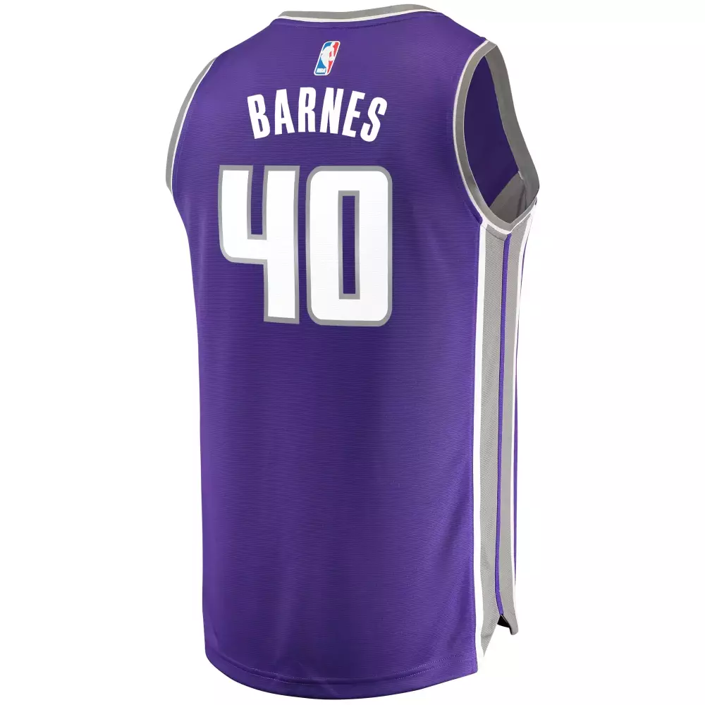 Harrison Barnes 40 Jersey Purple Sacramento Kings Men Gray White Icon