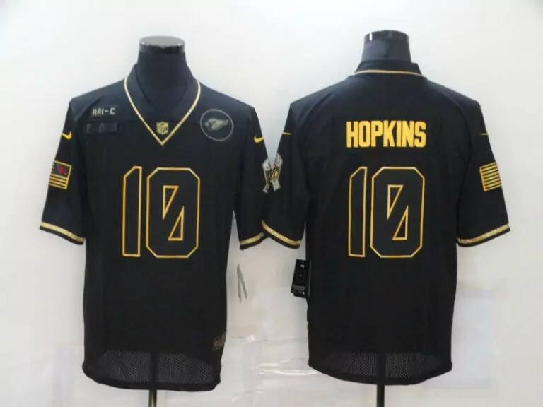 Deandre Hopkins 10 Jersey Black Arizona Cardinals American Flag Men Gold Stitched