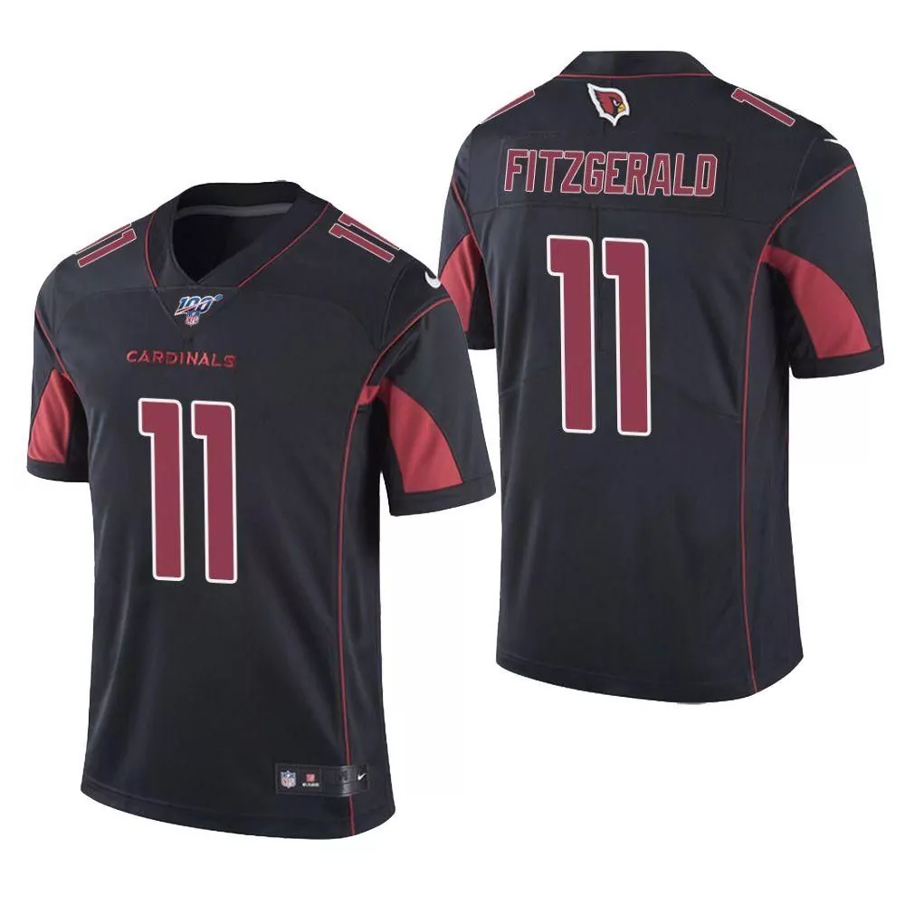 Larry Fitzgerald 11 Cardinals Jersey Black Men Red Rush