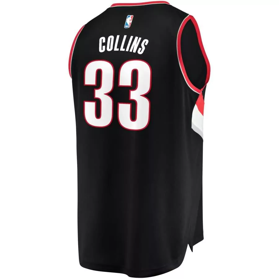 Zach Collins 33 Jersey Black Portland Trail Blazers Men NBA Red White Icon
