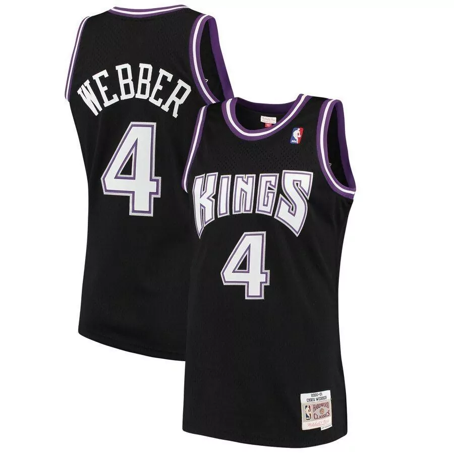 Chris Webber 4 Kings Jersey Black Hardwood Classics Men Name And Number Purple White