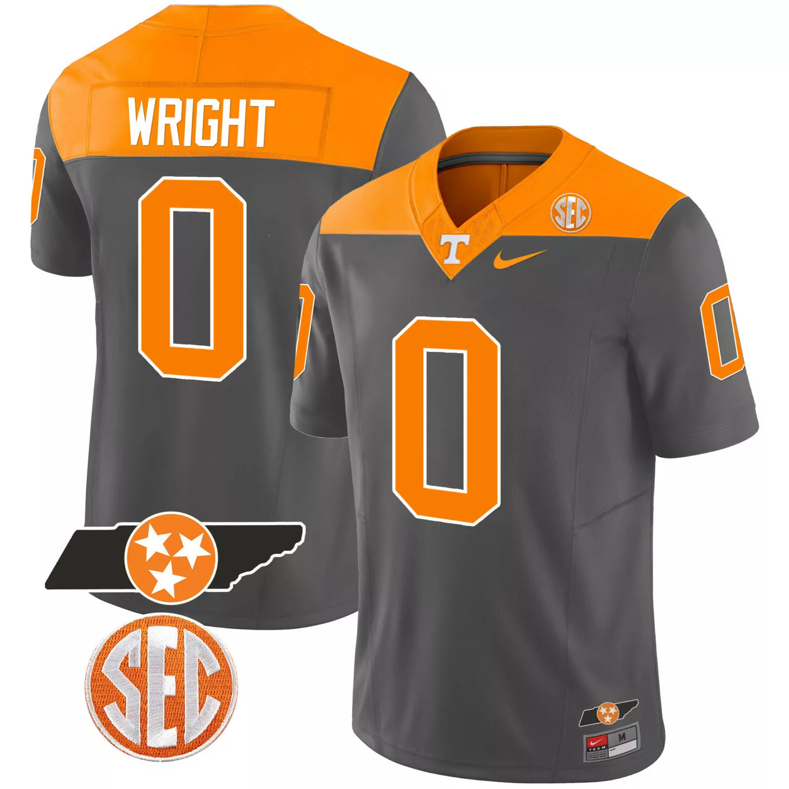 Jaylen Wright Jersey Gray Tennessee Volunteers State Outline Men Orange Alternate