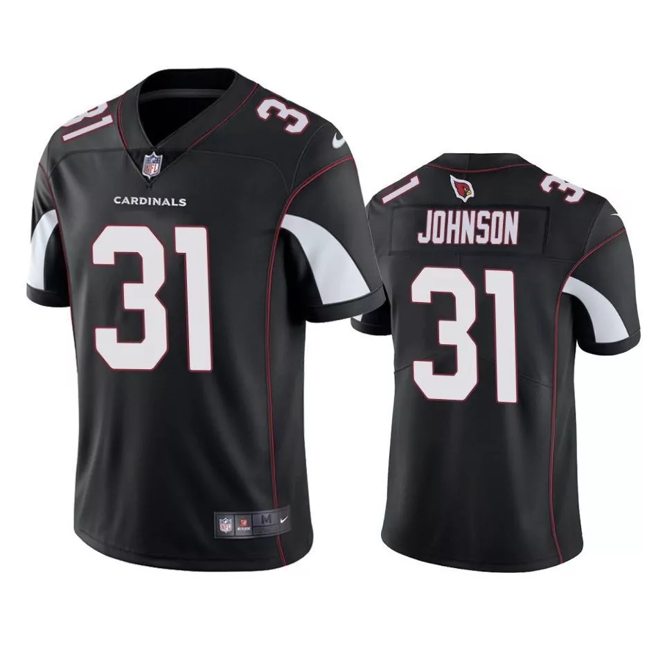 Will Johnson 31 Arizona Cardinals Jersey Black Men Game White Red Vapor Limited