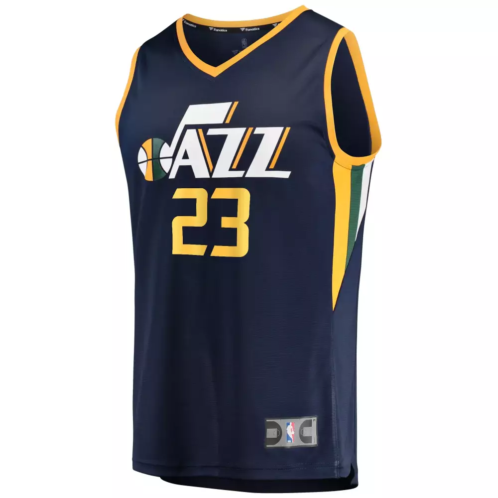 Jazz 23 Utah Jersey Navy Men Yellow Green White Icon