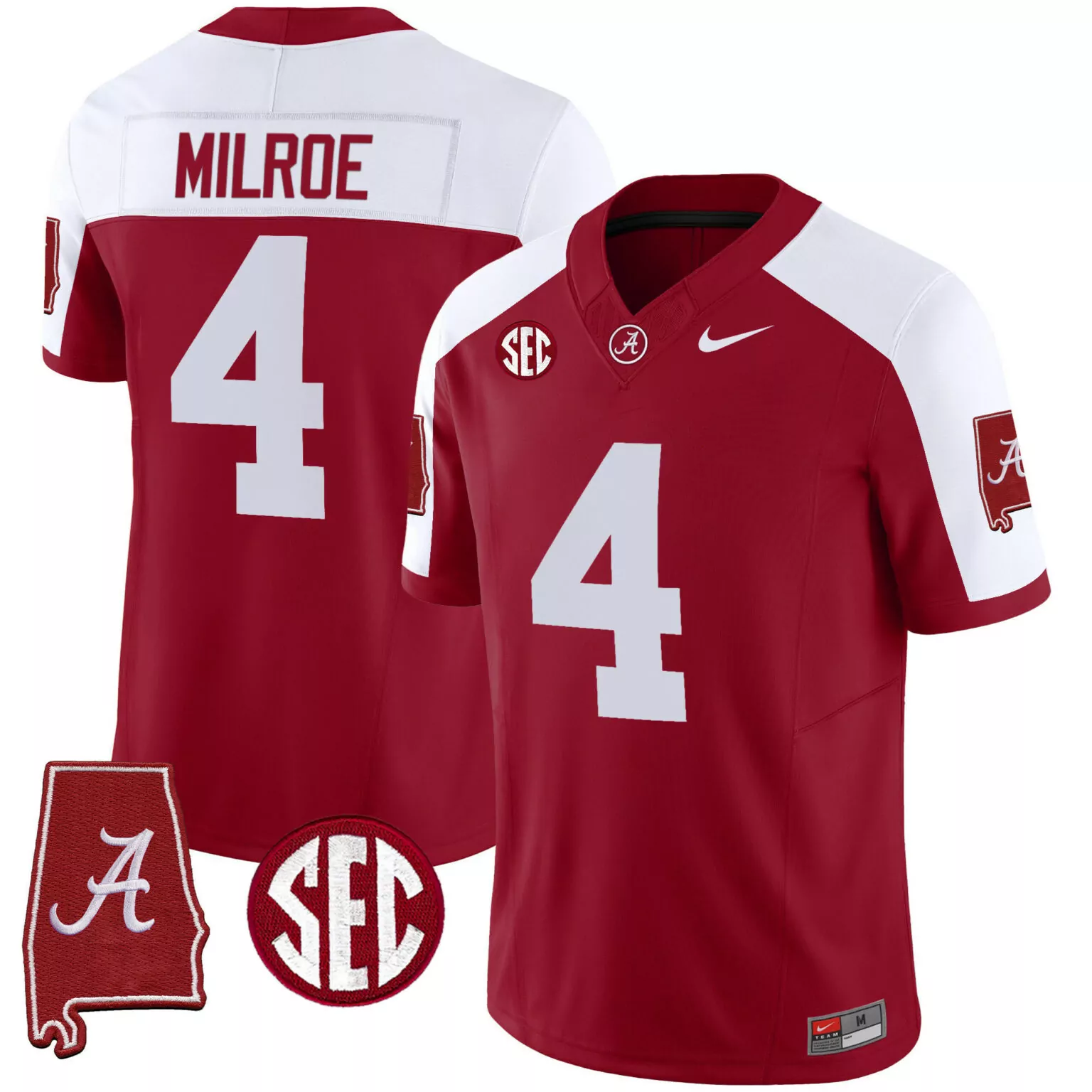 Jalen Milroe 4 Jersey Crimson Alabama Tide Men White Alternate All Stitched