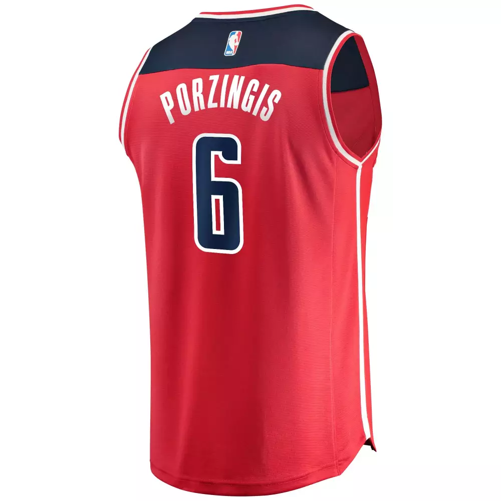 Kristaps Porzingis 6 Jersey Red Washington Wizards Men Navy Blue White Icon