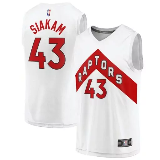 Pascal Siakam 43 Raptors Jersey White Men Red