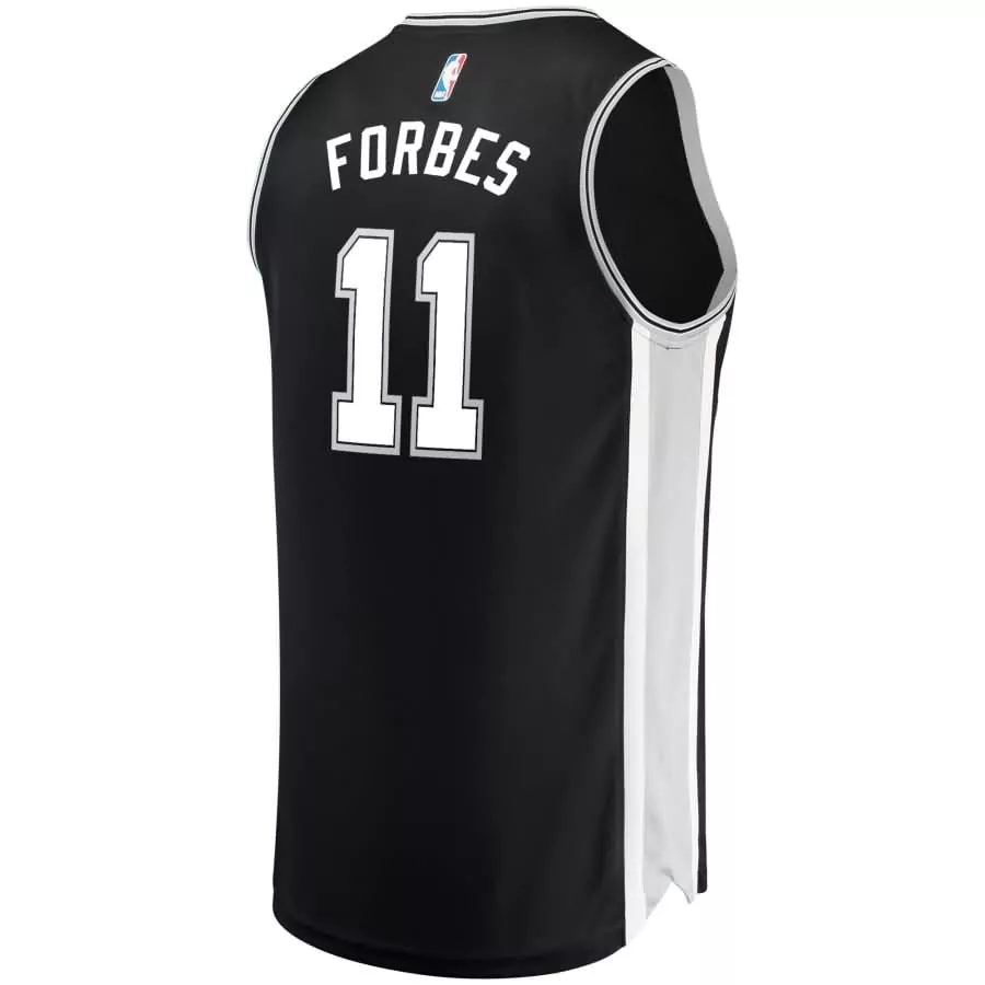 Bryn Forbes 11 San Antonio Spurs Jersey Black Men Player White Silver Icon
