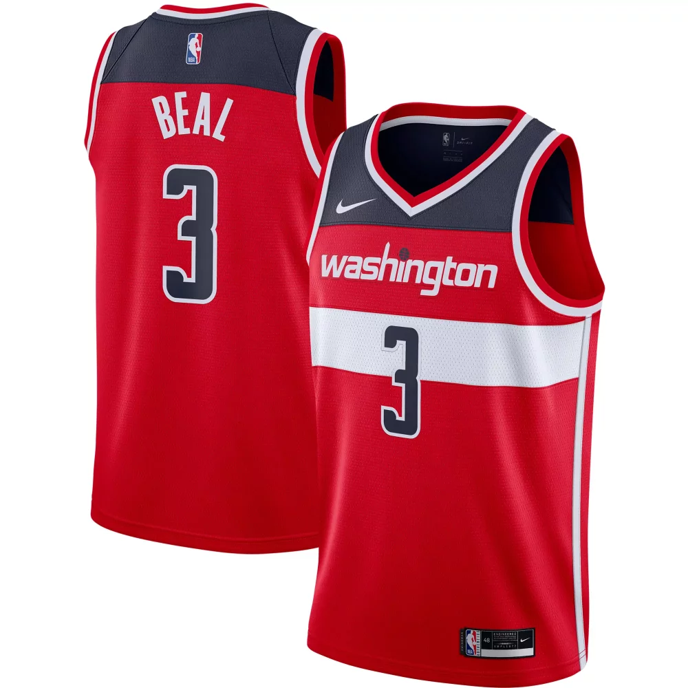 Bradley Beal 3 Washington Wizards Jersey Red Men Navy Blue White Swingman Icon