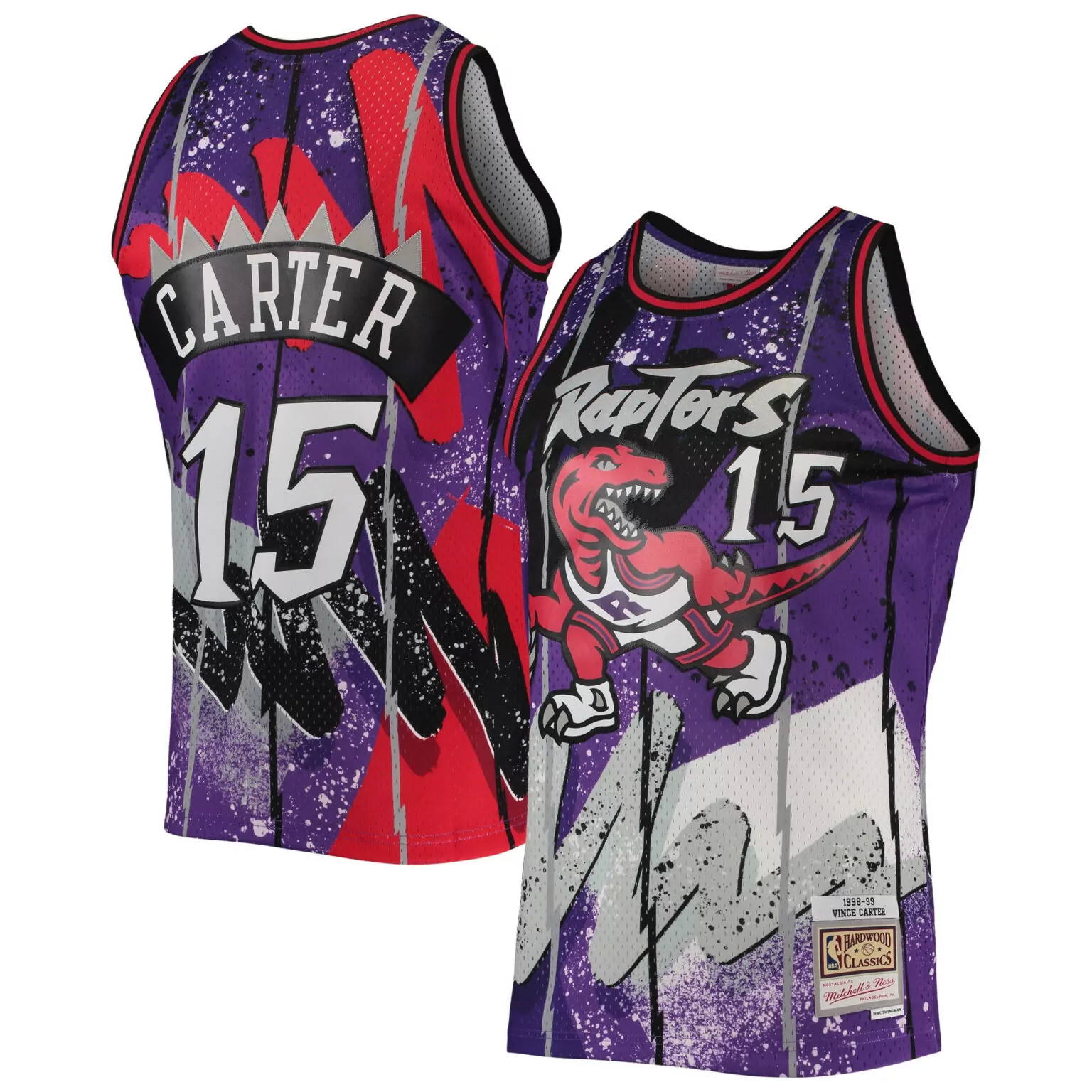 Vince Carter 15 Raptors Jersey Purple 1998-99 Hardwood Classics Mitchell Ness Men