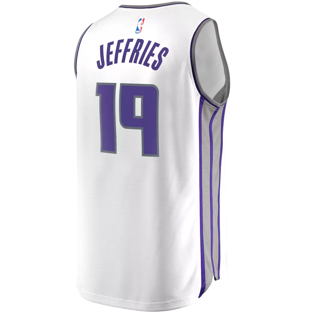 Daquan Jeffries 19 Jersey White Sacramento Kings Men Replica Purple Gray