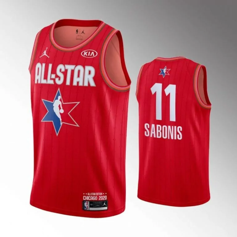 Domantas Sabonis 11 All-star Jersey Red Chicago 2020 Men White Pink Orange