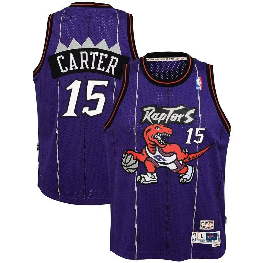 Vince Carter 15 Raptors Jersey Purple 1999-2000 Hardwood Classics Men White Black