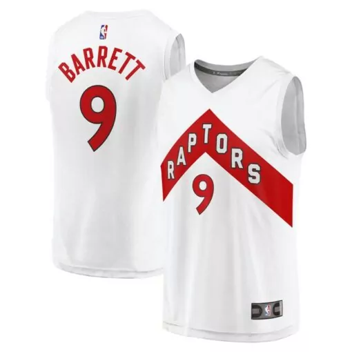 Rj Barrett 9 Raptors Jersey White Men Red