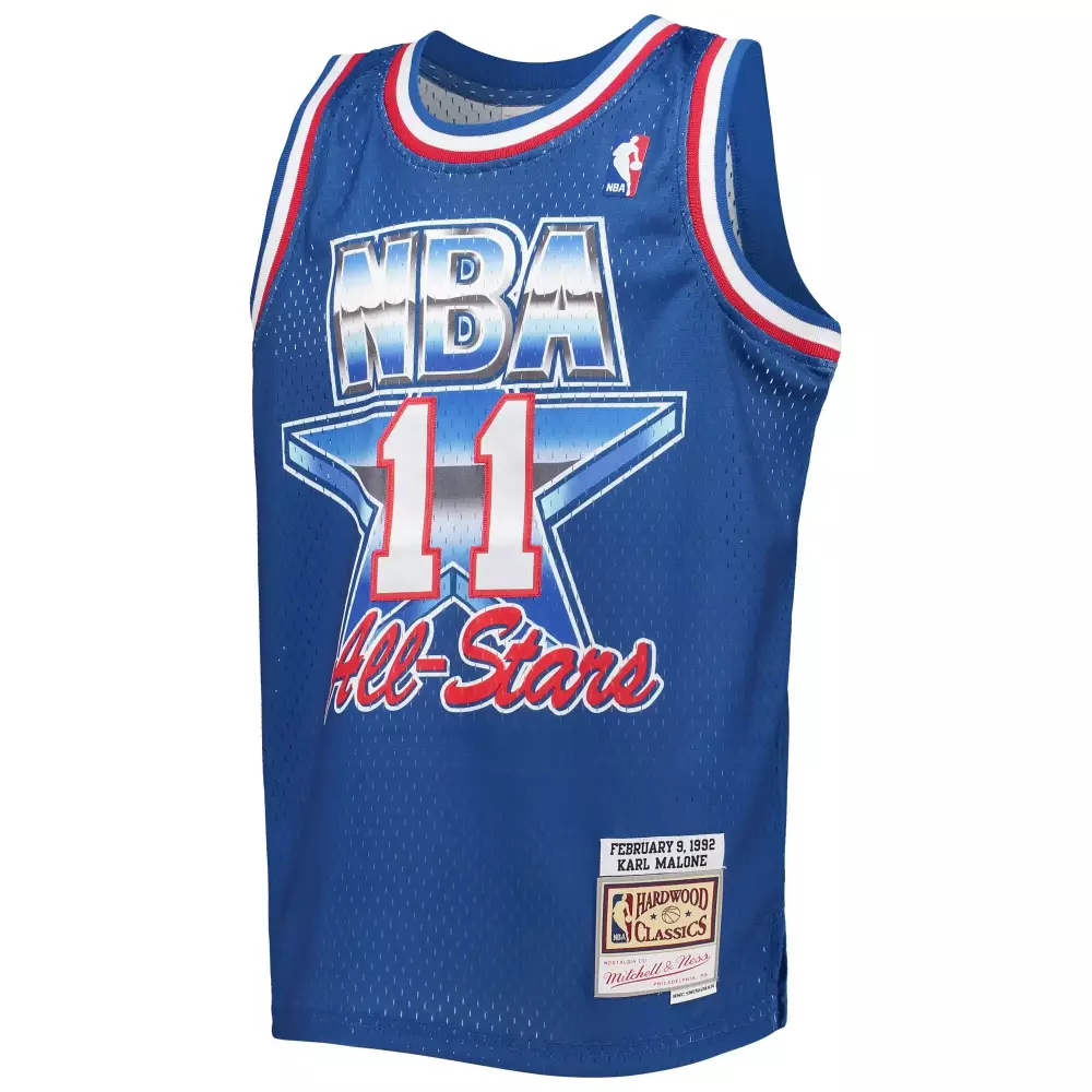 Karl Malone 11 NBA All-stars Jersey Blue 1992 All-star Game Hardwood Classics Men