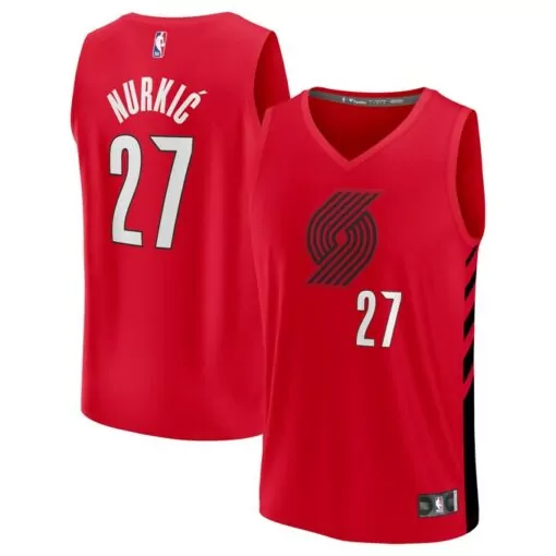 Jusuf Nurkic 27 Jersey Red Portland Trail Blazers Men Black