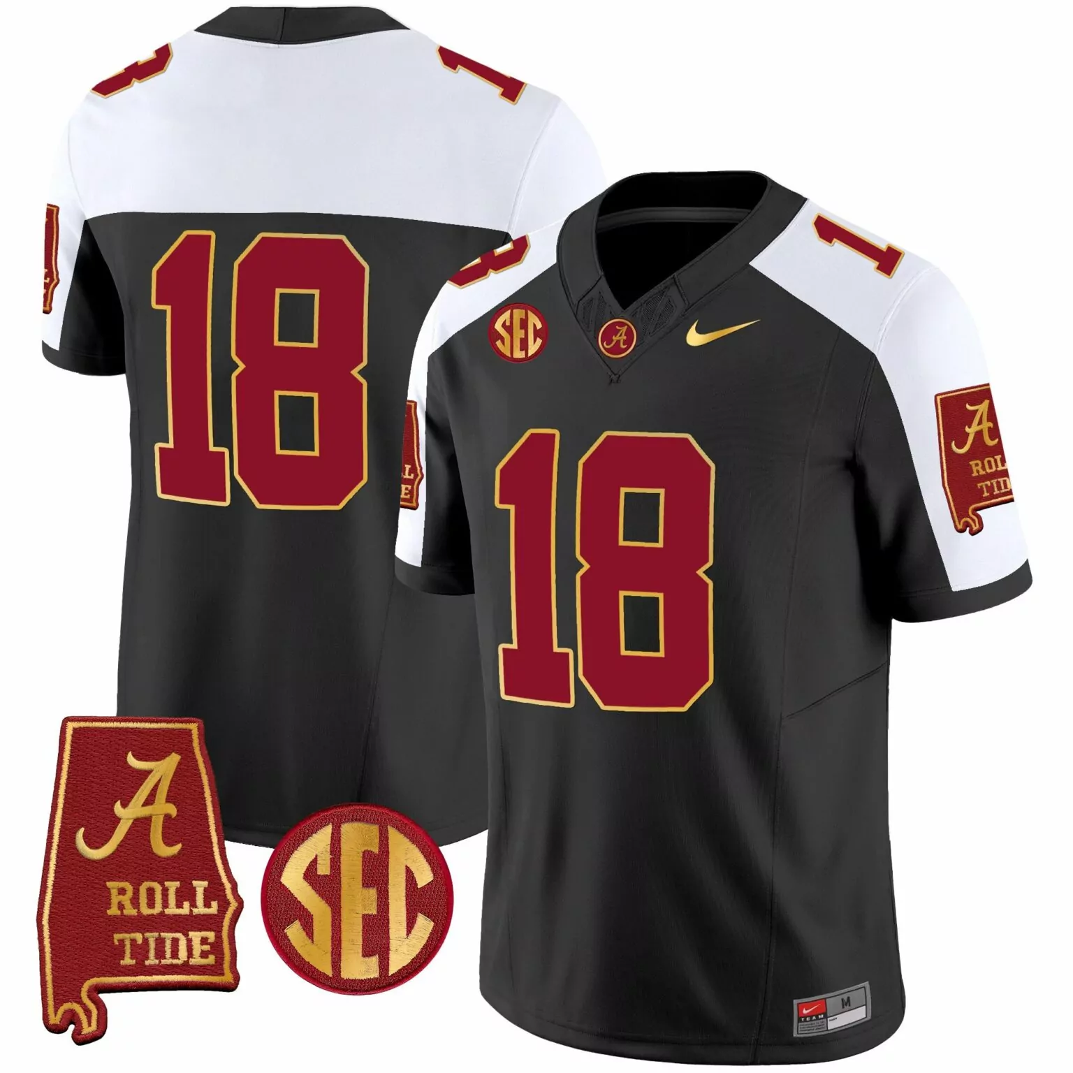Unidentified 18 Jersey Black SEC Championship Alabama Crimson Tide 2023 Men White