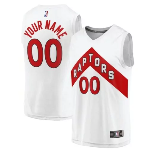 Custom Raptors Jersey White Men Red