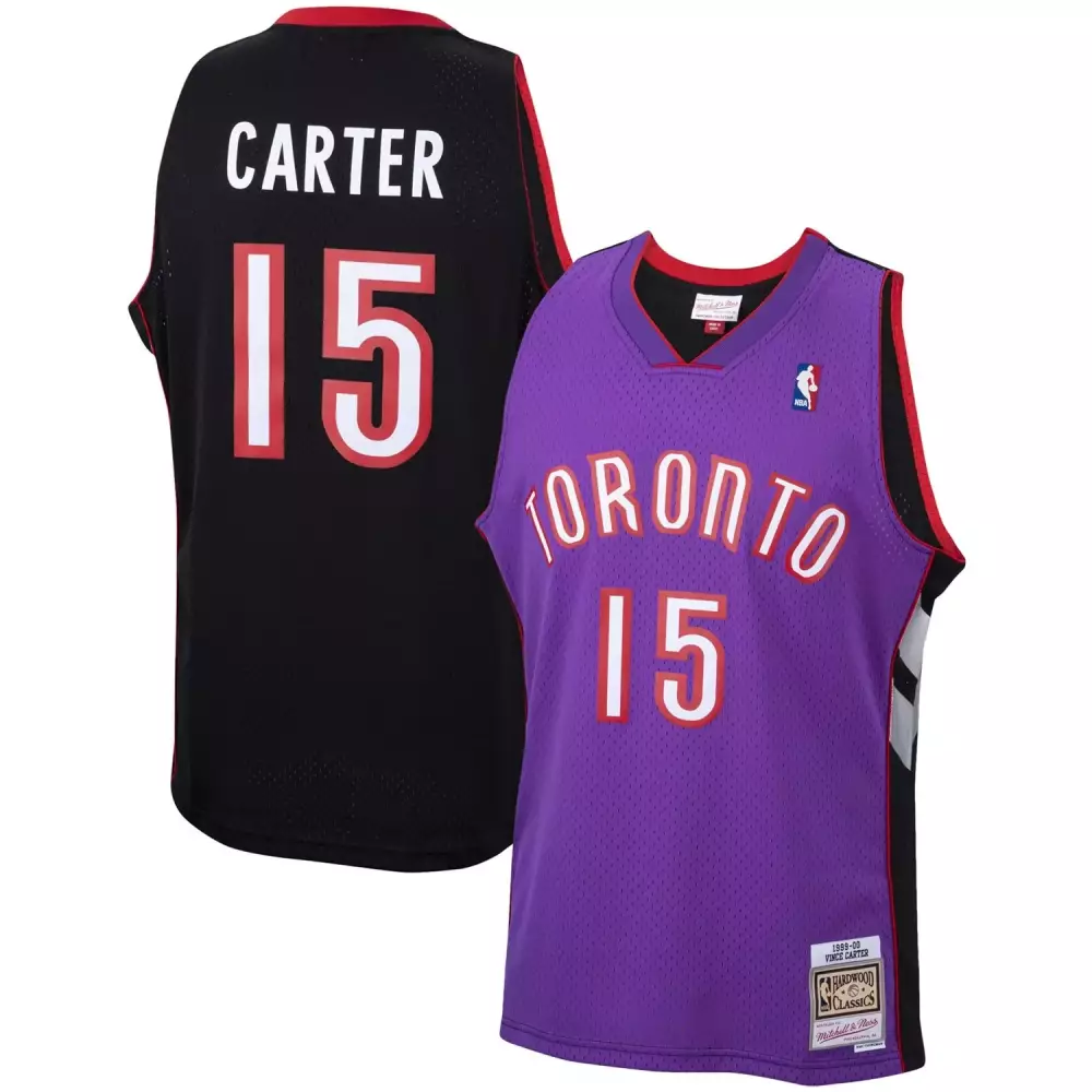 Vince Carter 15 Toronto Raptors Jersey Purple Men Alternate Black Red White Hardwood