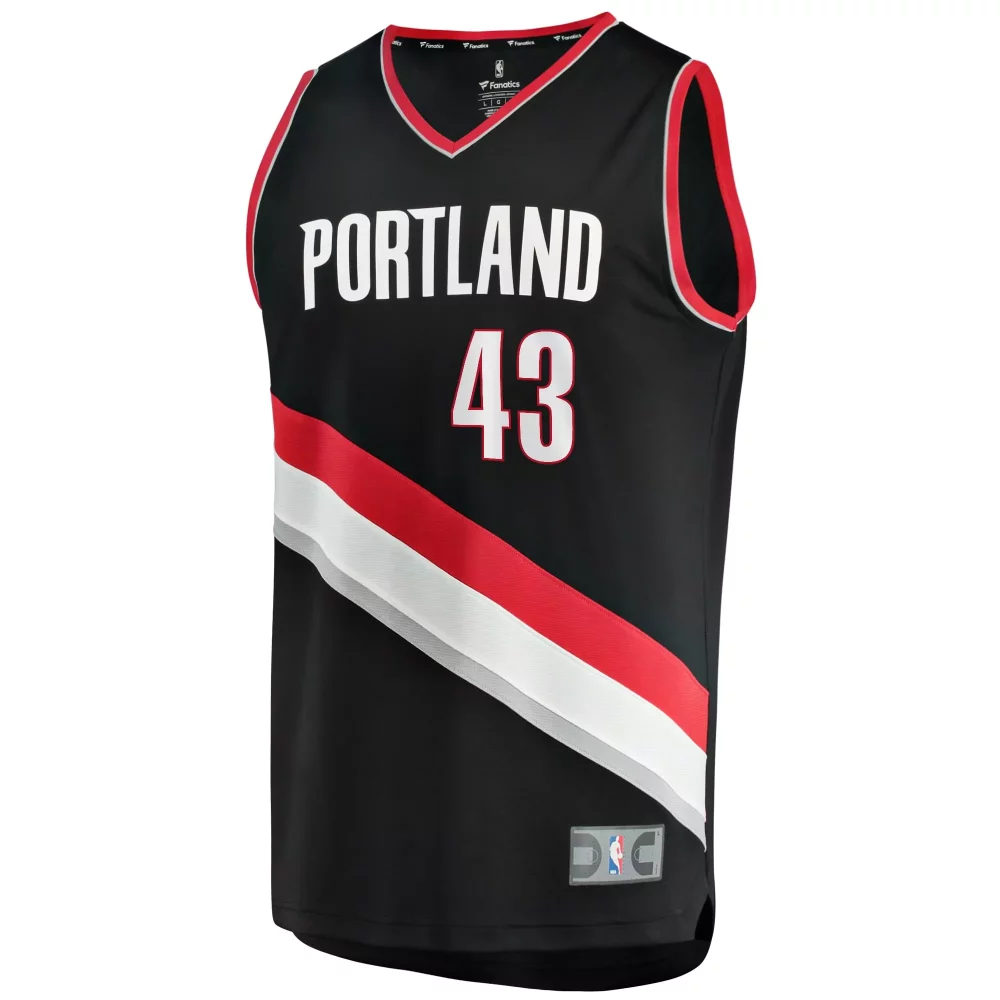 Ryan Tolliver 43 Jersey Black Portland Trail Blazers Men Red White Grey Icon
