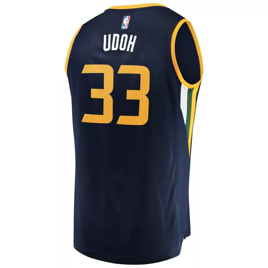 Ekpe Udoh 33 Utah Jazz Jersey Navy Men Gold Green White Icon
