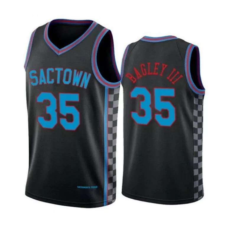 Marvin Bagley Iii 35 Jersey Black Sacramento Kings Men Grey Blue Red